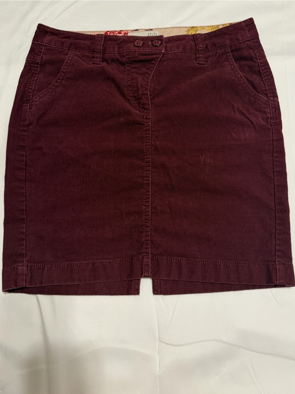 Esprit Deep Burgundy High-Waist Corduroy Skirt